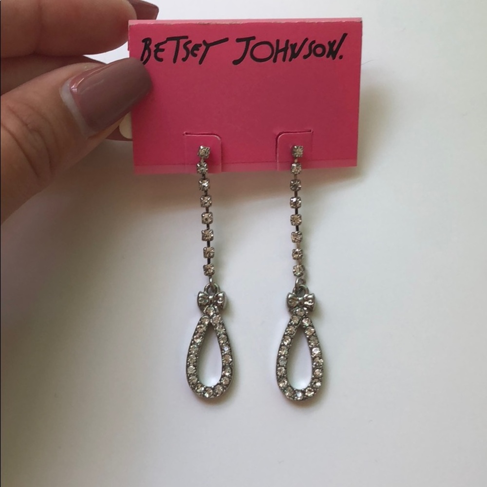 Betsey Johnson bow diamond earrings